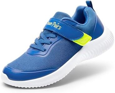 DREAM PAIRS Boys Girls Shoes Kids Tennis EZ-Ons BreezeRunners Running Athletic Walking Sneakers,Size 2 Little Kid,Royal/Blue/Neon,Contact-K