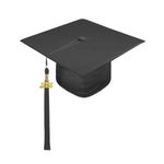 papasgix Graduation Cap with 2024 Tassel Unisex Adult Matte Doctorate Graduation Cap for High School/Bachelor Black