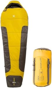 OEX Fathom EV 300 Sleeping Bag for Adults, Teens, Kids, 1 Person, 3 Season, Lightweight, Mummy, Warm, Indoor & Outdoor Use, Camping, Hiking, Backpacking, Travelling, Compression Bag, Yellow