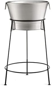 Tablecraft 20" Stainless Steel Beverage Tub with Black Stand | Commerical Quality for Restaurant or Home Use