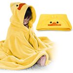 Baby Bath Towel Ultra Soft Hooded Towel Highly Absorbent Bathrobe Blanket Toddlers Shower Gifts for Boys Girls-Extra Large 27.5" x 55" (Yellow)