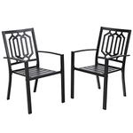 PHIVILLA Outdoor Dining Chairs Metal Patio Bistro Stackable Chairs Set of 2, Classic Black1