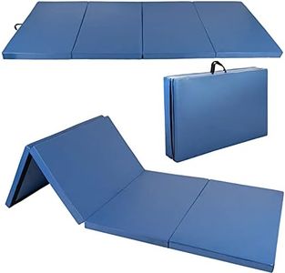Polar Aurora 4'x10'x2 Thick Folding Gymnastics Exercise Mat Aerobics Stretching Yoga Mats (Blue)