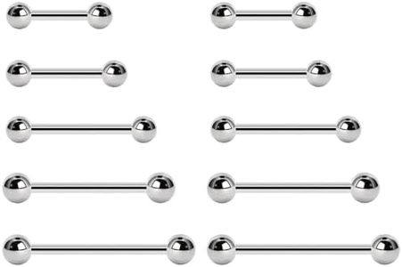 NewkeepsR 12G 10mm 316L Surgical Steel Externally Threaded Straight Barbell