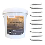 HENGTONG Steel Wire Fencing Staples (400Pcs), Galvanized Steel Fence Staple Nails, Heavy Duty U-Shaped Fasteners Staples Nails for Wire Mesh and Woven Fencing