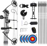 Archery Compound Bow and Archery Sets - Right Hand Archery Compound Bows 0-70 lbs Draw Weight Adjustable for Adults and Beginners，25"-31" Draw Length，up to IBO 320 fps，Archery Hunting Bow Set