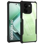 TheGiftKart Shockproof Crystal Clear Back Cover Case for iQOO Z9X 5G | 360 Degree Protection | Protective Design | Transparent Back Cover Case for iQOO Z9X 5G (PC & TPU, Black Bumper)