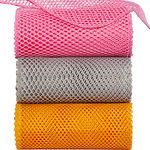 12Pcs Dish Wash Net,Innovative Mesh Cloth,Ultra Durable Non-Scratch Dish Rags for Washing Dishes,100% Odor Free / Quick Dry,Perfect Scrubber,Dish Sponges for Washing Dishes Yellow/Pink/Gray