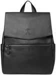 Changing Backpack, Changing Bag, Diaper Backpack, Diaper Bag, Hospital Bag, Faux Leather, Vegan Leather, Baby Bag, LUXE - Black