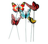 Brain Freezer 5 Pcs Butterfly Stakes, Waterproof Butterflies Stakes Garden Ornaments & Patio Decor Butterfly Party Supplies Yard Stakes Decorative for Outdoor Christmas Decorations