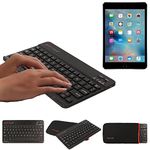 TECHGEAR [Active Strike (M) Slim Line Bluetooth Wireless UK QWERTY Keyboard, works for Apple iPad Mini (Mini 4, Mini 3, Mini 2, Mini) - Black (Included Keyboard Carry Case)