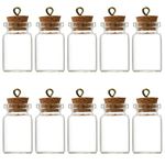 10 PCS Small Glass Bottles with Cork Lids, Mini Glass Bottles with Stoppers Snuff Kit 6ml Empty Spell Jars Miniature Potion Bottles Small Message Bottles Tiny Wishing Bottles for DIY Crafts Decoration