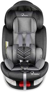 Babykins Convertible Isofix Baby Car Seat 360 Rotatable ECE R44/04 Safety Certified Car Seat for Kids of 0 to 12 Years Age with 4 Recline Position (Black and Grey)