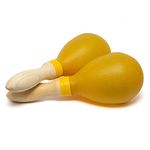 TIGER MAR7-YE Full-Size Maracas with Wooden Handles - Yellow - One Pair