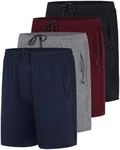 4 Pack: Men's Big & Tall King Size Heavyweight 7 Inch Inseam Active Athletic Running Quick Dry Mesh Shorts Zipper Pockets Drawstring Basketball Bottoms Soccer Workout Gym Tennis Workout - Set 10, 4X