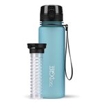 720°DGREE Sipper Water Bottle 500ml with Fruit Infuser | BPA, BPS Free | Tritan | For Adults & Kids | For Sports, Gym, Office, Workout | Aqua Blue