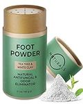 O Naturals Tea Tree Oil Kaolin Clay Foot Powder. Natural Deodorant for Men & Women Anti-Sweat Athlete Foot Care Toenail Care Peppermint Oil Aloe Vera Body Nails Powder No Talc