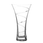 DIAMANTE Swarovski Hollow Sided Vase ‘Swirl’ Crystal Trumpet Vase - Lead Free Crystal Glass (25cm)