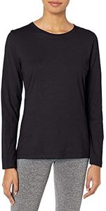 Hanes Women's Long Sleeve Tee, Ebony, Medium