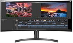 LG 34WN80C-B UltraWide Monitor 34” 21:9 Curved WQHD (3440 x 1440) IPS Display, USB Type-C (60W PD) , sRGB 99% Color Gamut, 3-Side Virtually Borderless Design, Tilt/Height Adjustable Stand - Black