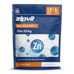 Zinc 25mg, 360 Vegan Tablets, Supports Hair, Skin, Nails, Bones & Vision, Promotes Immunity, Fertility & Reproduction for Men & Women, UK Supplier