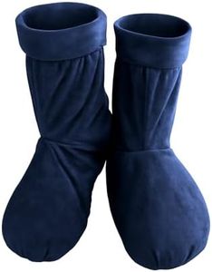 Doctor Developed Heated Booties - Foot Warmers for Women & Men - Heat Therapy Socks w/Microwavable Heating Pad for Feet - Foot Warmer Booties and Doctor Written Handbook - Ankle & Feet Warmers (Blue)