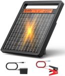 Solar Electric Fence Charger 1.2J Stored Energy, 45 Miles Coverage,8W Solar Fence Energizer with 10000mAh Battery,7–11kV Output, Smart Alarm, All-Weather Fence Charger for Cattle, Horses & Farms
