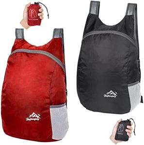 Feibmir 2 zaini ultraleggeri pieghevoli, resistenti all'acqua, zaino da trekking, zaino pieghevole per uomini, donne, bambini, viaggi, campeggio, arrampicata, ciclismo, passeggiate