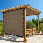 Amagenix 90% Mocha Sun Shade Cloth with Grommets, 7'X 10' Sun Screens Pergola Shade Cover Canopy for Outdoor Garden Patio Porch