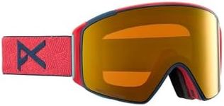 Anon M4S Cylindrical Snow Goggles + Bonus Lens + MFI® Face Mask (Frame: Coral, Lens: Perceive Sunny Bronze, Spare Lens:Cloudy Burst)