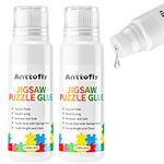 Puzzle Glue - 2 Pack 240 ML Puzzle Glue with Sponge Head, Puzzle Glue Clear Firm Hold of Your 1000/1500/3000 Puzzle for Paper and Wood, Water-Soluble Special Craft Puzzle Glue, Non-Toxic and Quick Dry