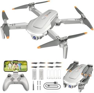 SOTAONE S450 Drone for Kids Adults with 1080P HD Camera - Foldable FPV Remote Control Toys Gifts for Boys Girls, Mini RC Quadcopter with One Key Start/Land, Voice Control, 2 Modular Batteries