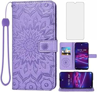 Asuwish Phone Case for Coolpad Legacy Brisa Wallet with Tempered Glass Screen Protector Sunflower Leather Slim Flip Cover Card Holder Stand Cell Accessories Cool Pad CP3706AS 2020 2021 Women Purple