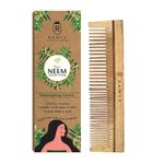 Rawls Handmade Kacchi Neem Wood Detangling Comb for Hair Growth, Hairfall, Dandruff, Frizz Control & Shine | Soaked in 14 Herbs & Neem, Sesame & Coconut oil | Suitable for all hair types | for Women