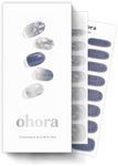 ohora Semi Cured Gel Nail Strips (N Gleam Blue) - Works with Any Nail Lamps, Salon-Quality, Easy to Apply & Remove - Valentine's Day Gel Nail Wraps, stickers, romantic gift ideas