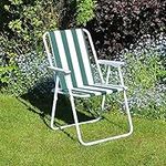 Unibos Outdoor Deck Chair Garden Patio Folding Camping Picnic Beach BBQ Party Outdoor Stripe Chair