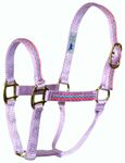 Hamilton 1 Nylon Quality Horse Halter, Average Size (800 to 1100 lbs), Lavender Weave Overlay