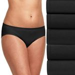 Hanes Women's 5-Pack ComfortSoft Stretch Hipster Panty, Black, Black, Black, Black, Black, 5 (Pack of 5)