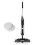 Geepas Digital Steam Mop | Upright Steam Cleaner Floor Mop with 2 Rotating Scrubbing Pads | 2 Steam Setting, Kills 99.9% of Bacteria | LED Display, LED Headlight, 540ML Water Tank, 7M Cord | Black