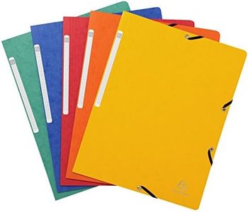 Exacompta 55410E Paquet de 10 Chemises à élastique sans rabat en carte lustrée 355 g/m² 24 x 32 cm Couleurs assorties