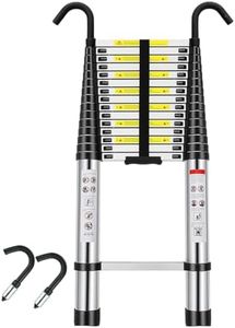 6.2M Telescoping Ladder Aluminum Lightweight Telescopic Ladder with 2 Detachable Hooks and Non-Slip Feet, 20.34FT Extension Ladder Ladders 330Lb Capacity