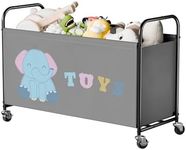 GRANNY SAYS Toy Box for Boys Girls, Extra Large Toy Chest Storage with Wheels, Metal Kids Toy Storage Organizer for Living Room Storage, 135L Toy Bins for Kids Organizer Stuffed Animals, Grey