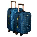 STUNNERZ Soft Body Set of 2 Luggage - Trolley Bags |20+24 Inch|51+61CM| Combo Set, Travel Bag Cabin Bag Suitcase (Pack of 2) Peacock| -