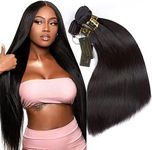 12A Brazilian Straight Human Hair Weave 3 Bundles (10 12 14,300g) 100% Unprocessed Virgin Brazilian Straight Hair Extensions Natural Black Colour Brazilian Grace Hair