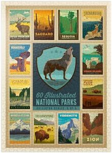 National Parks Collector Series - Edition 5, Vintage Poster - Premium 1000 Piece Jigsaw Puzzle for Adults