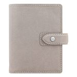 Filofax Malden Organizer, Pocket Size, Stone - Tactile, Full Grain Buffalo Leather, Six Rings, with Cotton Cream Week-to-View Calendar Diary, Multilingual, 2024 (C025812-24)