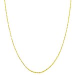 Kooljewelry 14k Yellow Gold 0.8 mm Diamond-Cut Alternate Bead and Ball Chain Necklace, Metal