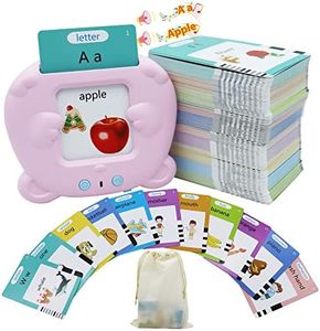 MAYAPHILOS 510 Words Alphabet Talking Flash Cards for 3-8 Years Toddlers, Educational Learning Interactive Toy for Boys Girls Kids Birthday Gifts, Preschool Montessori Speech Therapy Autism Toys Pink