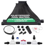 SunQuest - 2 Panels (2ft x 12ft) Solar Water Heater for Above Ground & Inground Pools - Polypropylene UV Resistant Collectors for Roof Installation Comes with Panel kit, Diverter & Mounting Kit