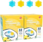 Simple Life Toilet Bowl Cleaner Gel | Fresh Flower Toilet Gel Stamp | Stops Limescale and Stains with Air Freshening Scent | Deodorizing Clean | 64 Stamps, Blue & Yellow